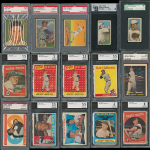 Lot #8029  Exceptional Hall of Famer Graded Baseball Cards Collection (44) with Babe Ruth (3) and Mickey Mantle (20) - LOADED! - Image 2