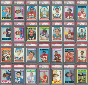 Lot #8142  1972 Topps Football Complete Set (351) with (59) PSA and BVG Graded Cards
