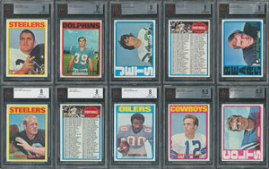 Lot #8142  1972 Topps Football Complete Set (351) with (59) PSA and BVG Graded Cards - Image 3