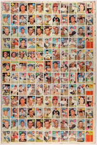 Lot #8114  1969 Topps Baseball Uncut Sheet with Two Mickey Mantle #500 Cards