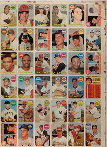 Lot #8114  1969 Topps Baseball Uncut Sheet with Two Mickey Mantle #500 Cards - Image 4