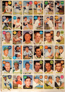 Lot #8114  1969 Topps Baseball Uncut Sheet with Two Mickey Mantle #500 Cards - Image 5