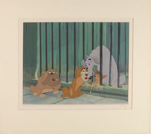 Lot #459 Toughy, Boris, Pedro, and Bull production cels from Lady and the Tramp - Image 2