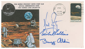 Lot #2272 Buzz Aldrin's Apollo 11 Crew-signed Type-1 Insurance Cover - Image 1