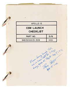Lot #2329 Dave Scott's Lunar Orbit-Flown Apollo 15 CSM Launch Checklist - Image 12
