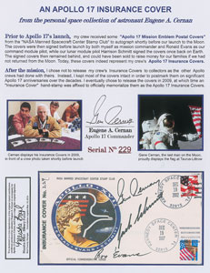 Lot #2345 Gene Cernan's Apollo 17 Anniversary Cover - Image 1
