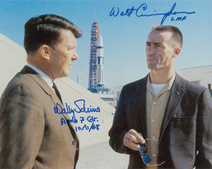 Lot #2357 Walt Cunningham and Wally Schirra Signed Photograph - Image 1
