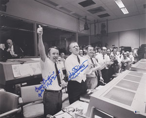 Lot #2517 Gene Kranz and Gerry Griffin Signed Photograph - Image 1