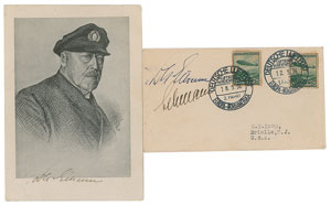 Lot #2148  Hindenburg: Lehmann and Eckener Signed Cover and Photograph - Image 1