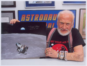 Lot #2371 Buzz Aldrin and Michael Collins Signed Photograph - Image 2