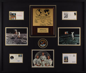 Lot #2390  Apollo 11 Lunar Plaque Signed by Buzz Aldrin - Image 1