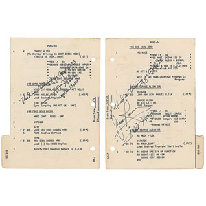 Lot #2310 James Lovell and Fred Haise Signed Checklist Page - Image 1