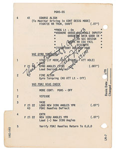 Lot #2310 James Lovell and Fred Haise Signed Checklist Page - Image 3
