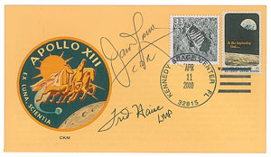 Lot #2448 James Lovell and Fred Haise Signed Cover - Image 1