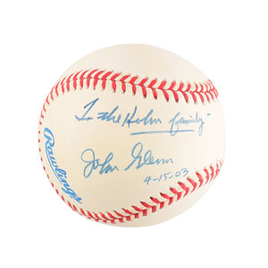Lot #2171 John Glenn Signed Baseball - Image 1