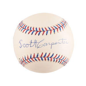 Lot #2163 Scott Carpenter Signed Baseball - Image 1