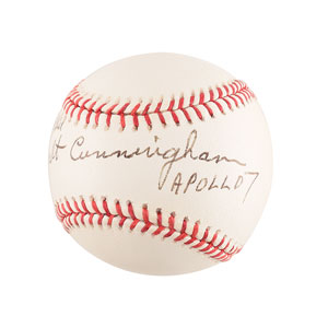 Lot #2358 Walt Cunningham Signed Baseball - Image 2