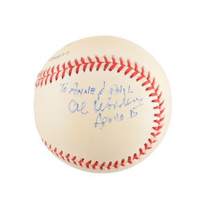 Lot #2475 Al Worden Signed Baseball - Image 1
