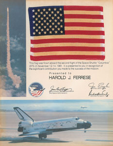 Lot #2668  STS-2 Flown Flag - Image 1