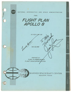 Lot #2252  Apollo 8 Flight Plan Signed by Lovell and Borman - Image 1