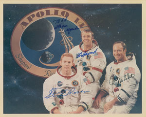 Lot #2016  Apollo 14 Signed Photograph