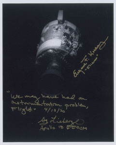 Lot #2518 Gene Kranz and Sy Liebergot Signed Photograph - Image 1