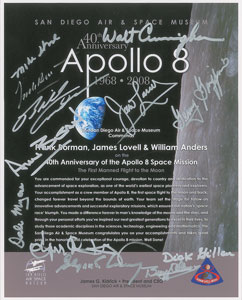 Lot #2350 Gene Kranz's Apollo 8 Multi-Signed Anniversary Poster - Image 1