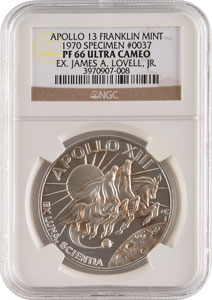 Lot #2312 James Lovell's Apollo 13 Franklin Mint Medallion - Image 1