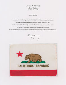Lot #2337 John Young's Apollo 16 Flown California State Flag - Image 1