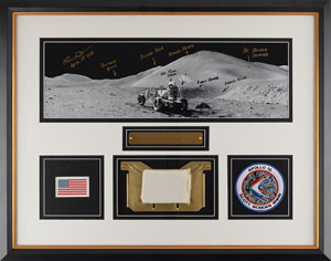 Lot #2326 Dave Scott's Apollo 15 Lunar Surface-Worn OPS Bracket and Flag Display - Image 1