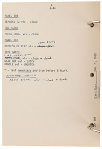 Lot #2097  Apollo 7 Flight Crew Abbreviated Checklist Used by Russ Larson - Image 5