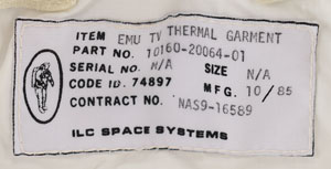 Lot #2652  Space Shuttle Suit EMU TV Thermal Garment - Image 3