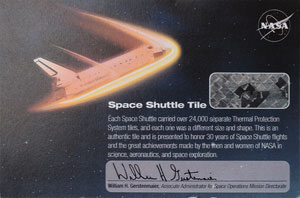 Lot #2656  Space Shuttle TPS Tile (Black) - Image 3