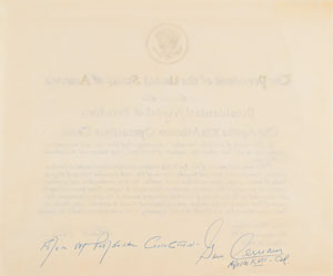 Lot #2344 Gene Cernan's Apollo 13 Presidential Medal of Freedom Certificate - Image 2
