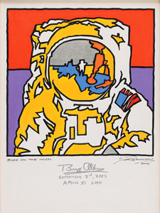 Lot #2682 Detlev van Ravenswaay Original Painting Signed by Buzz Aldrin - Image 1