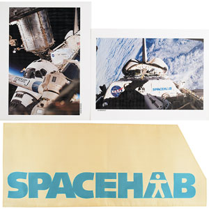 Lot #2581  Space Shuttle Flown Spacehab Banner - Image 1