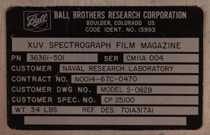 Lot #2529  Skylab XUV Spectroheliograph Film Magazine - Image 2