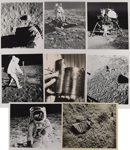 Lot #2008  Apollo 11 Lot of (8) Vintage Original NASA Photographs