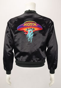 Lot #707  LIVE Boston: Sib Hashian's Black 'Spaceship Logo' Jacket - Image 1