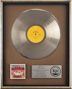 Lot #710  LIVE Boston: Sib Hashian's Platinum RIAA
