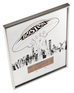 Lot #715  Boston: Sib Hashian's 1977 Madison Square Garden Concert Ticket Display - Image 1