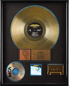 Lot #729  Boston: Sib Hashian's Gold RIAA Award