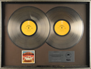 Lot #734  Boston: Sib Hashian's Multi-Platinum RIAA Award for 'Don't Look Back' - Image 1
