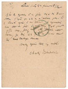 Lot #620 Charles Baudelaire - Image 1