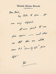 Lot #78 Robert F. Kennedy Autograph Letter Signed