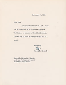 Lot #84 Robert F. Kennedy Typed Letter Signed