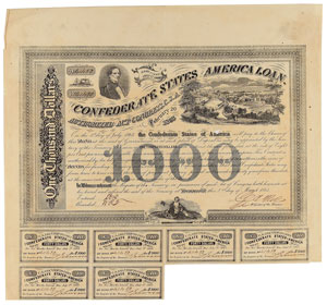 Lot #426  Confederate Treasury Bonds - Image 1