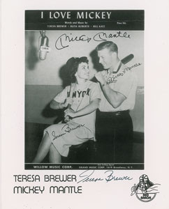 Lot #1120 Mickey Mantle and Teresa Brewer - Image 1