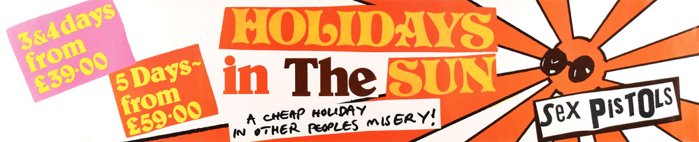 Lot #5351 The Sex Pistols 'Holidays in the Sun' Banner Poster