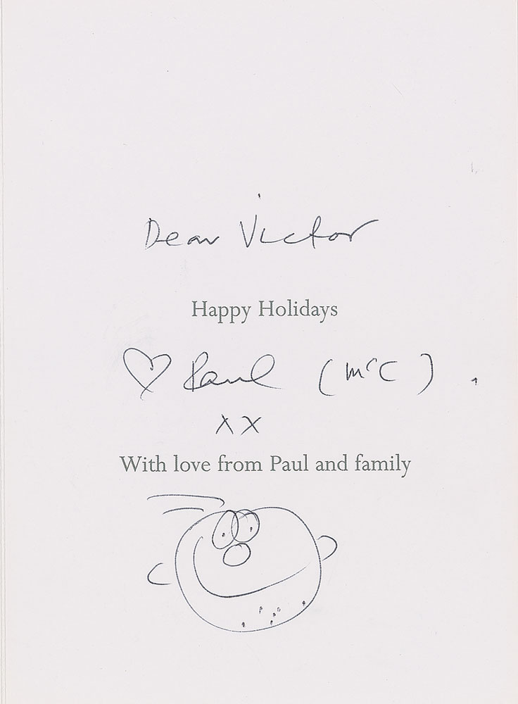 Lot #5050 Paul McCartney Signed Christmas Card